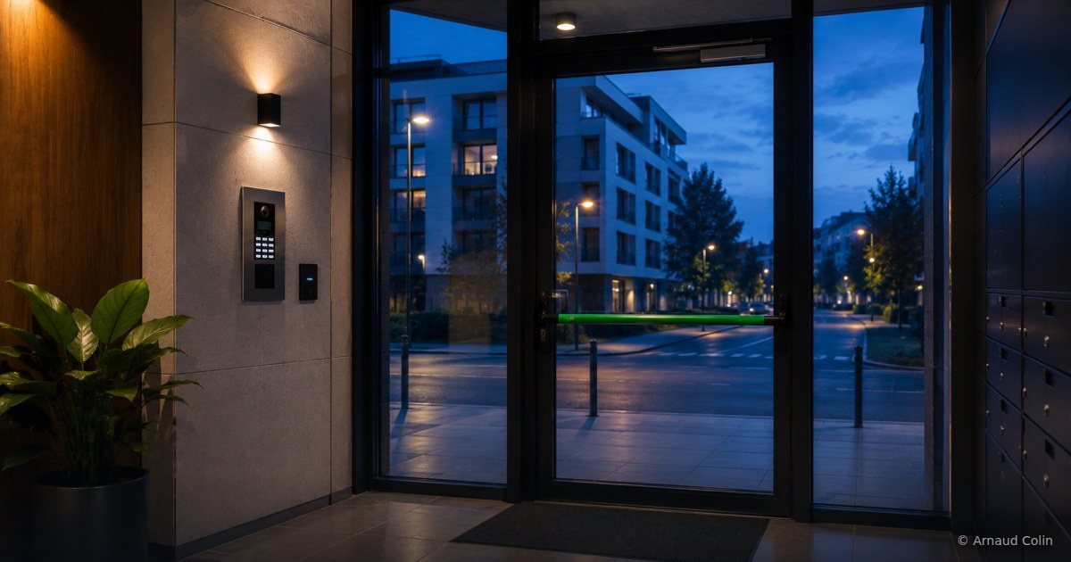 Porte d’entrée d’un immeuble : comment concilier accès, sécurité et évacuation ?
